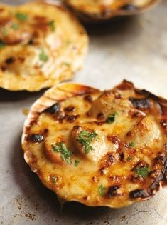 Cheesy scallops