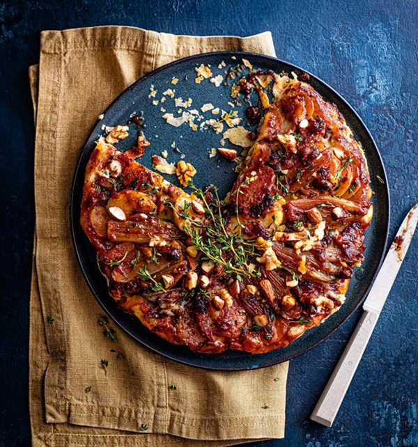 Cheesy shallot tarte Tatin