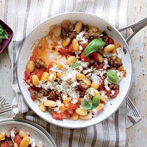 Cheesy skillet gnocchi
