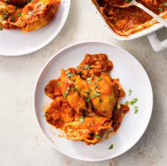 Cheesy stuffed shells
