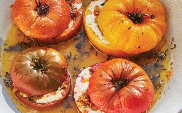 Cheesy stuffed tomatoes