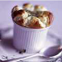 Cheesy thyme souffle with Parmesan cream