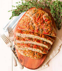 Cheesy veggie-stuffed meatloaf