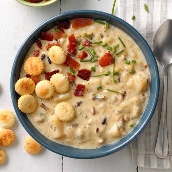 Cheesy wild rice soup