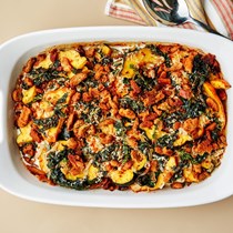 Cheesy winter squash gratin