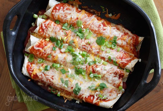 Cheesy zucchini enchiladas