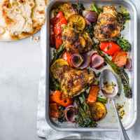 Chermoula & orange chicken traybake