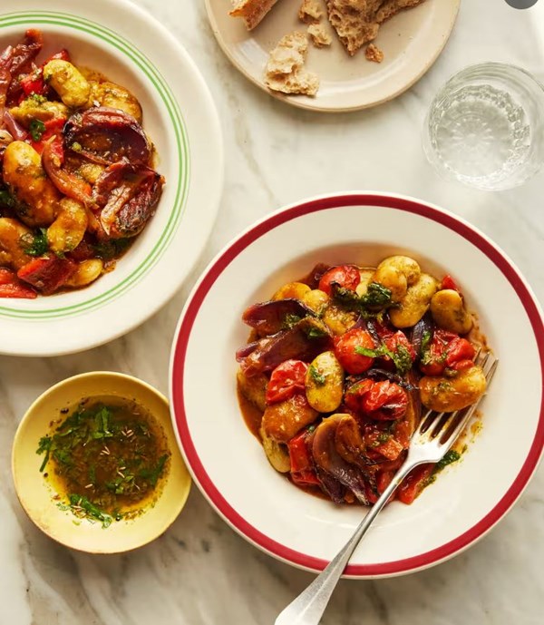 Chermoula baked butter beans