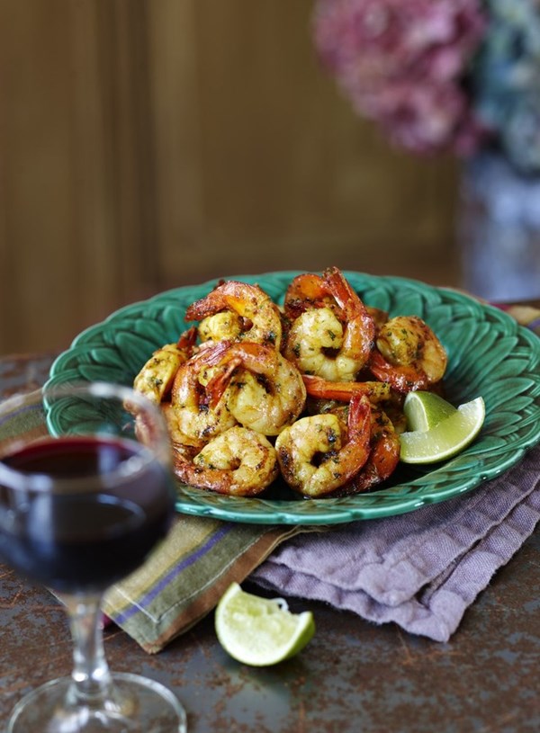 Chermoula prawns