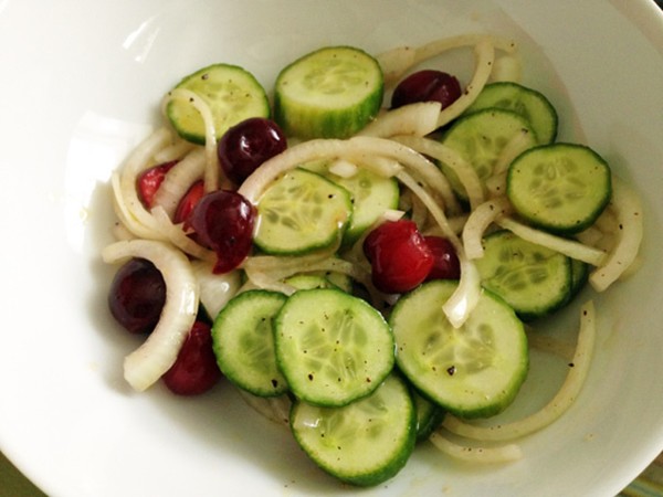 Cherries in salad 1