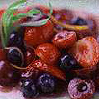 Cherries in tarragon lemon syrup