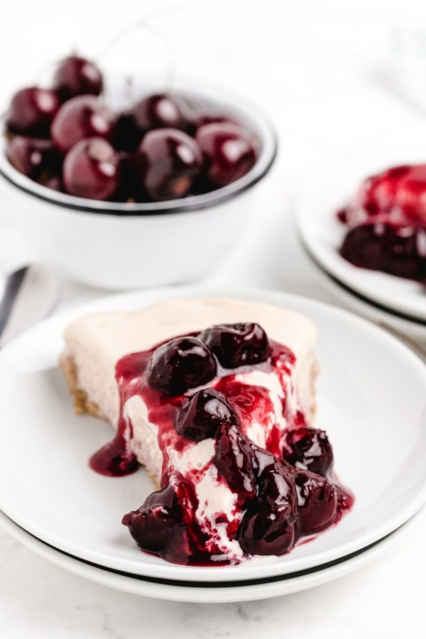Cherries jubilee ice cream pie