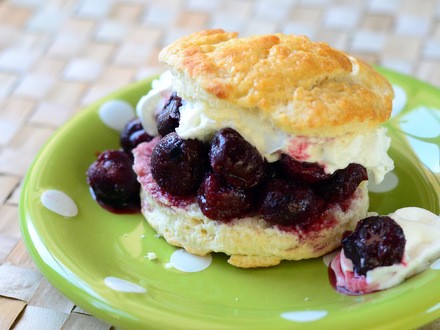 Cherries jubilee shortcake