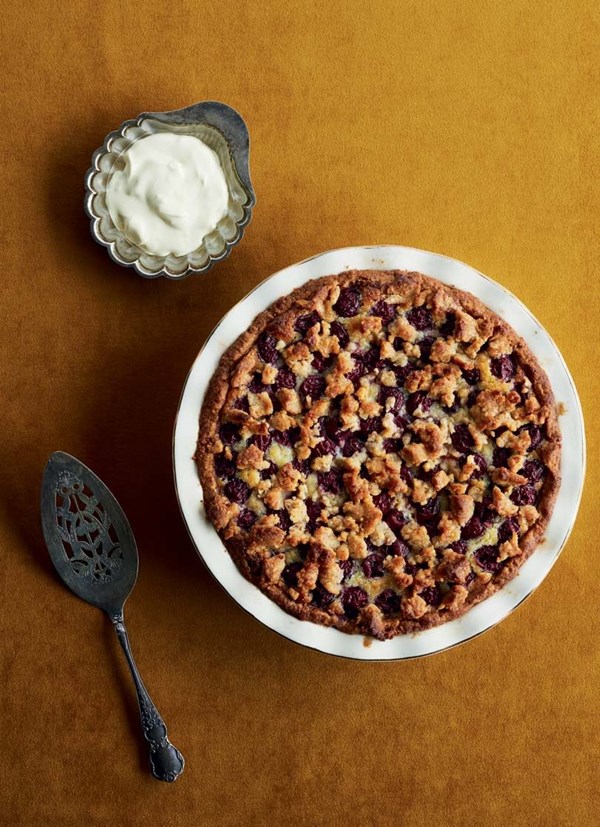 Cherry & almond frangipani tart