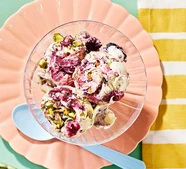 Cherry & pistachio no-churn ice cream