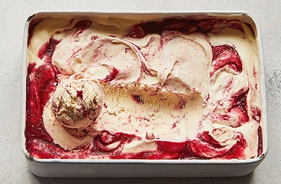 Cherry & star anise ripple ice cream