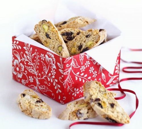Cherry, almond & pistachio biscotti