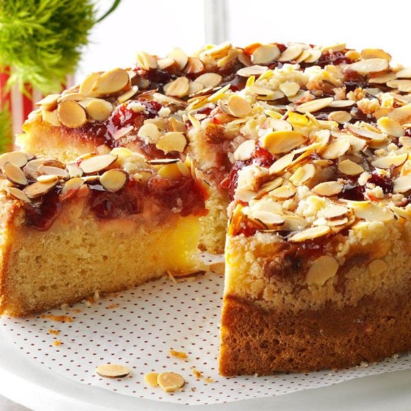 Cherry-almond coffee cake