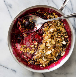 Cherry-almond crisp for two