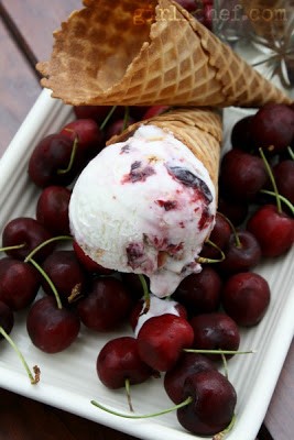 Cherry almond crunch ice cream