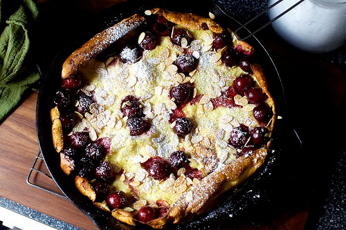 Cherry almond dutch baby