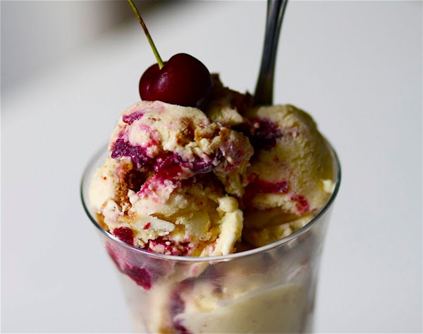 Cherry amaretto cheesecake ice cream