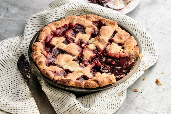 Cherry-Amaretto lattice pie