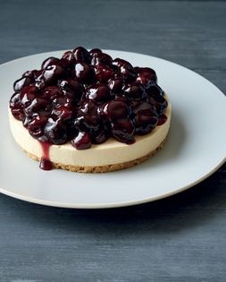 Cherry and almond cheesecake