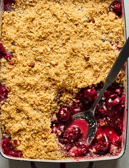 Cherry and almond crumble