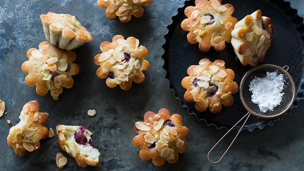 Cherry and almond financiers