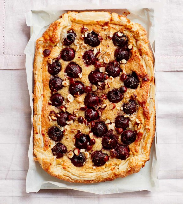 Cherry and almond galette