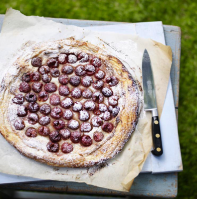 Cherry and almond galette