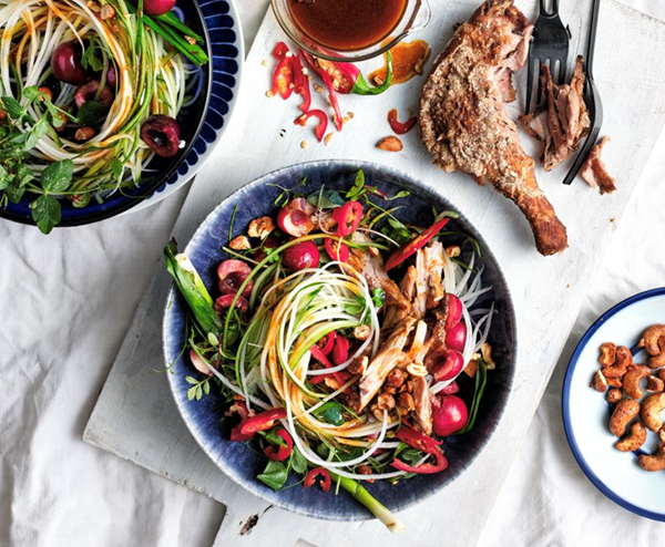 Cherry and Chinese spiced duck salad