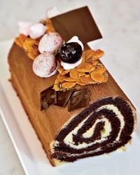 Cherry-and-chocolate bûche de Noël