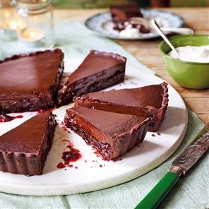 Cherry and chocolate tart