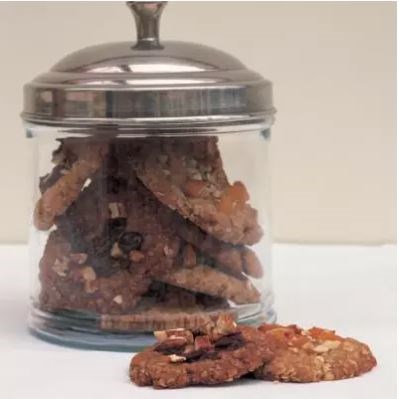 Cherry and flaked-almond crunchies