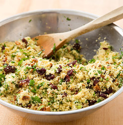 Cherry and goat cheese couscous salad