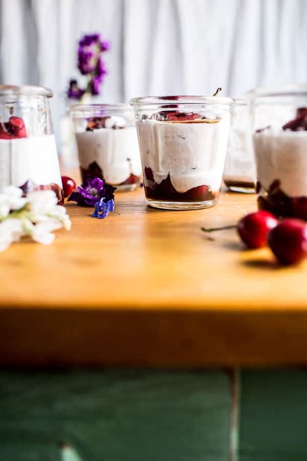Cherry and goats milk coconut mousse