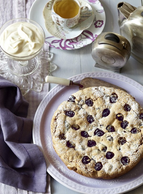 Cherry and hazelnut cake