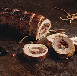 Cherry and onion stuffed pork tenderloin