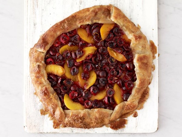 Cherry and peach galette