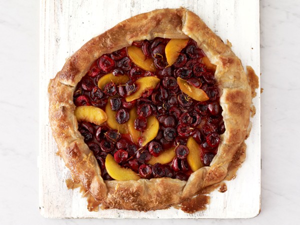 Cherry and peach galette