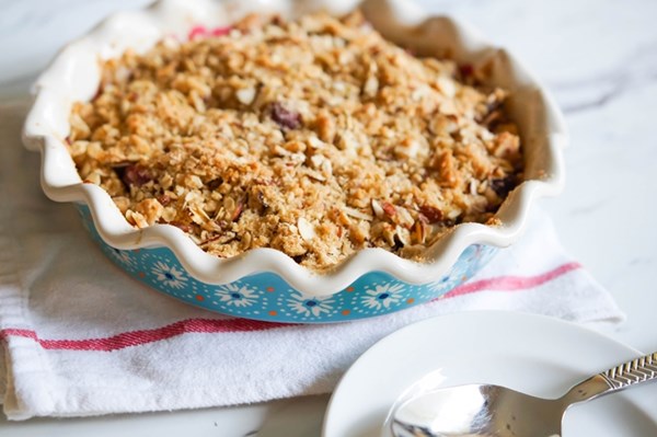 Cherry and plum crumble