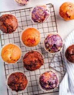 Cherry and ricotta muffins