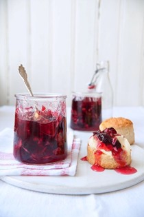 Cherry and rose petal jam