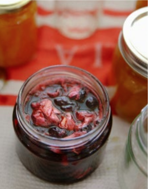 Cherry and rose petal jam