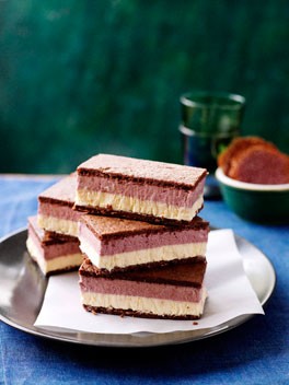Cherry and vanilla parfait sandwiches
