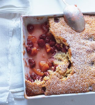 Cherry-apricot cobbler