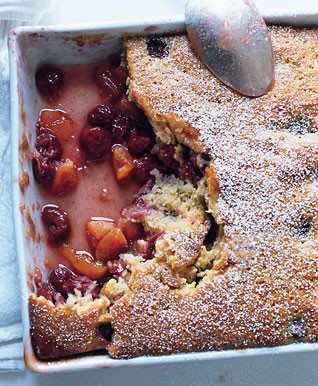 Cherry-apricot cobbler