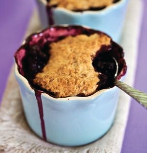 Cherry-berry peanut butter cobbler